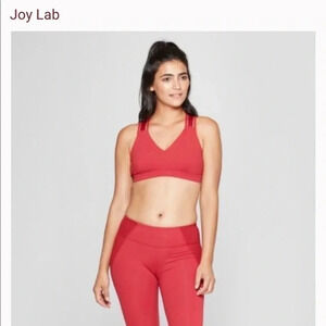 Joy Lab Mulberry Red Criss Cross Back Sports Bra